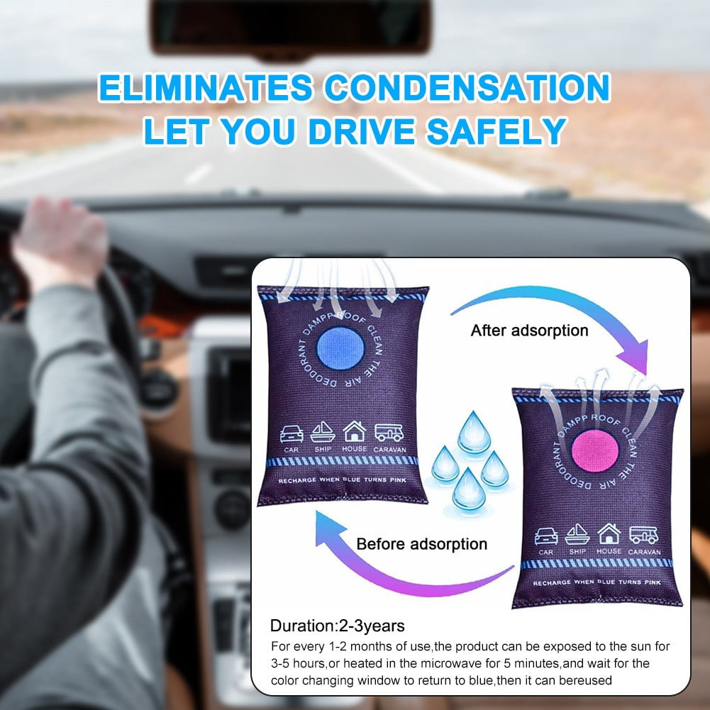 Venoro Reusable Silica Gel Car Dehumidifier Bags Windshield & Interior Moisture Control
