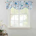 thumbnail image 5 of Tie Up Valance for Windows Anchor Marine Life Curtains Valances Rod Pocket Valance Window Treatments Ocean Beach Blue Plaid Balloon Curtains for Kitchen Living Room Bedroom Bathroom Decor 54x18 Inch, 5 of 9