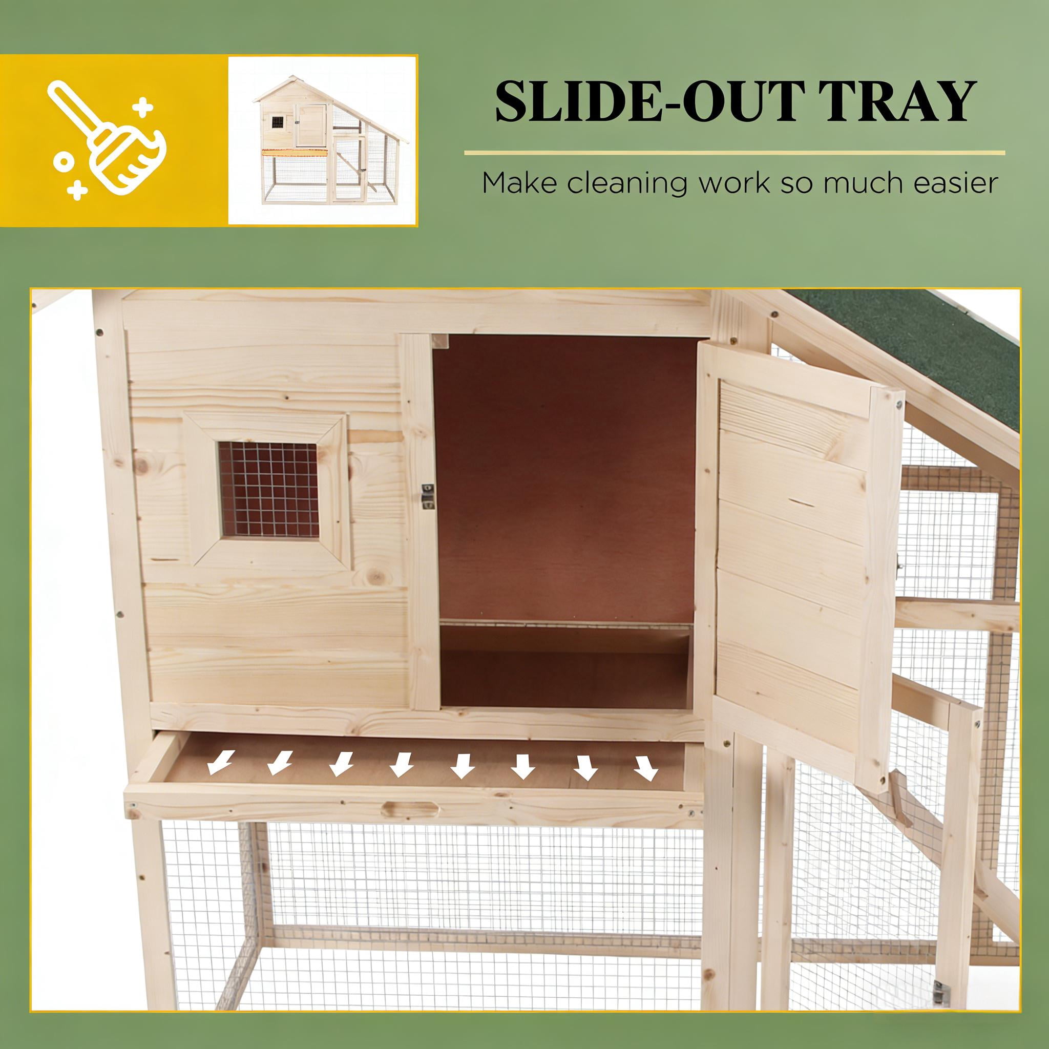 Bunny Cage, Weatherproof Rabbit Hutch Spacious Pet House
