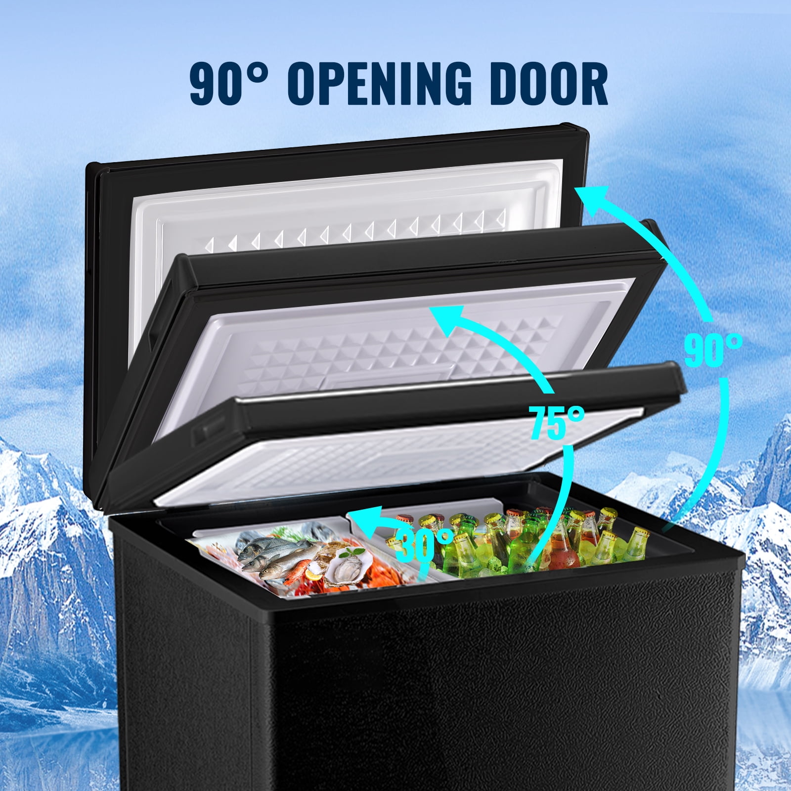 fuwafuwa③ WANAI 3.5 Cu.ft Efficient Chest Freezer with Removable Storage