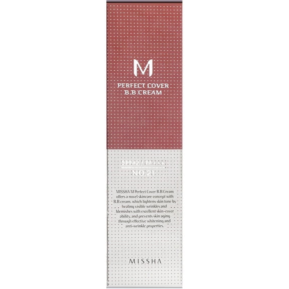 MISSHA Perfect Cover BB Cream No 21 Light Beige, 1.69 Oz
