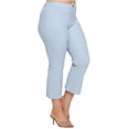 thumbnail image 2 of Womens Cotton Blend Straight Leg Cropped Pants with Pockets Light Blue X-Large, 2 of 8