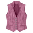 thumbnail image 5 of TaTaai Women's Faux Suede Sleeveless Vest Loose Fit Casual Open Front Jacket with Pockets for Summer Fall Daily Layering, 5 of 7