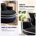 thumbnail image 4 of Lunale 54" Oversized Chaise Lounge Chair Indoor, Round Boneless Cloud Couch, No Assembly Required, Accent Reading Chair for Living Room, Black Corduroy, 4 of 9