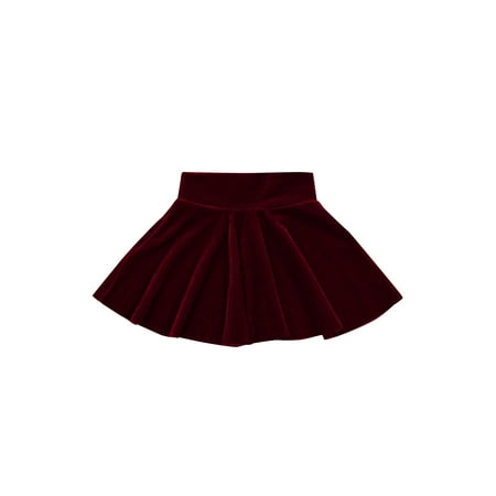 

Musuos Baby Girl Pleated Skirt Velvet High Waist Mini Skirt Fall Warm Princess Dresses