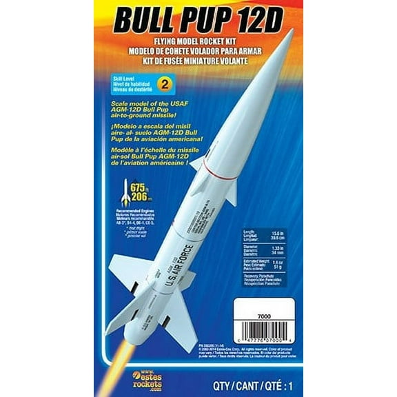 Estes 7000 Bull Pup 12D Model Rocket Kit - Skill Level 2 (Advanced)