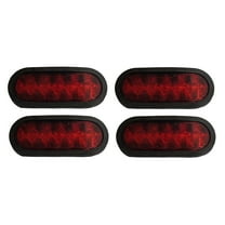 RAParts Set of (4) Trailer Truck LED Sealed RED 6" Oval Tail Lights