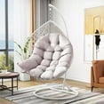 thumbnail image 3 of Silla de columpio gruesa, silla de huevo, columpio, cesta colgante, cojín para asiento, almohadillas para silla de relajación para interior y exterior, extraíbles y lavables.Gris claro, 3 of 10