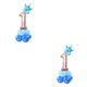 thumbnail image 2 of Wosthever Globo de fiesta Decoración de fiesta de cumpleaños con globo en forma de número de papel de aluminio de 32 pulgadas, número 1, azul Type2 NO2 Wosthever CBP167054, 2 of 5