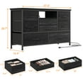 thumbnail image 5 of 8 Dresser TV Stand with Power Outlet & LED for 55'' TV, Long Dresser for Bedroom with 8 Deep Drawers, Wide Console Table for Storage in Closet, Living Room, Entryway, Wood Top，Black willow color, 5 of 8