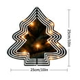 thumbnail image 2 of Stylish Metal Hanging Christmas Tree Wind Spinner - Concentric Circle Design with Illuminated Fir Branches for Festive Garden Decor, 2 of 7
