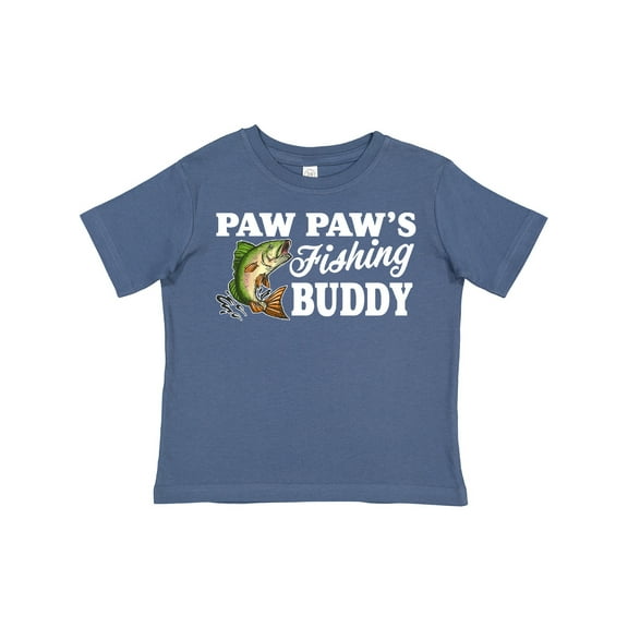 Inktastic Paw Paw's Fishing Buddy with White Text Boys Toddler T-Shirt