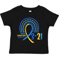 thumbnail image 3 of Inktastic 3-21 World Down Syndrome Day Blue and Yellow Rainbow Ribbon Boys or Girls Toddler T-Shirt, 3 of 5