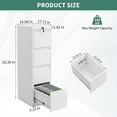thumbnail image 2 of Garvee 4-Drawer File Cabinet with Lock, Heavy Duty Metal Filing Cabinet for Letter, Legal, A4 & F4 Documents, Vertical File Storage Cabinet for Home Office, White, 2 of 7