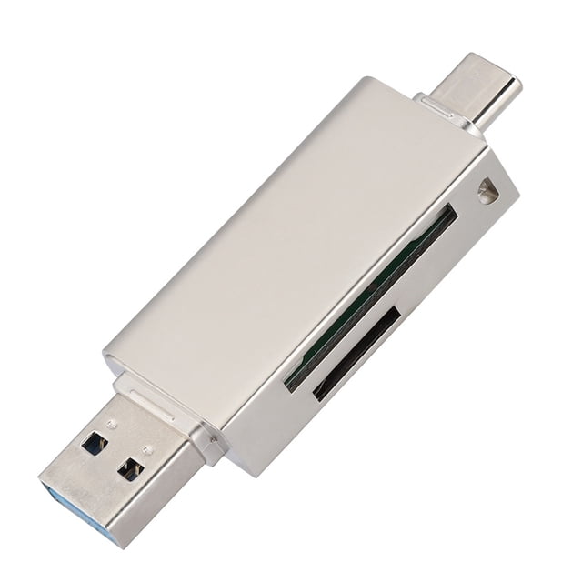 Lector de tarjetas tipo C 2 en 1 para tarjetas SD/TF/Micro SD, adaptador USB OTG (dorado)