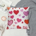 thumbnail image 2 of Pratyus Hearts Dots Pink Home Furnishing Throw Pillow Cover Printed on Both Sides for Car Couch Bedroom 22x22in, 2 of 5