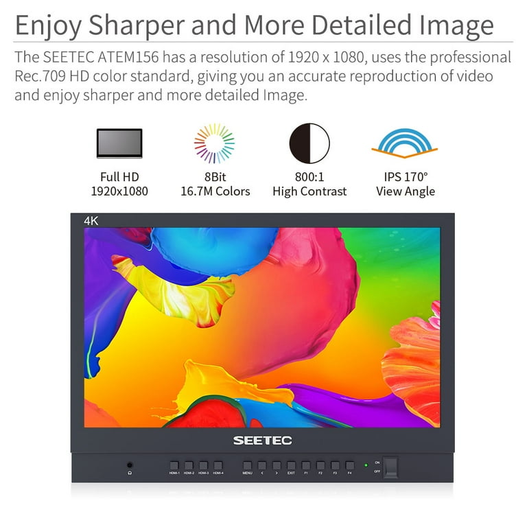Seetec ATEM156 15.6 inch 4K HDMI Inputs Outputs Quad Split Seetec ATEM156 15.6 inch 4K HDMI Inputs Outputs Quad Split