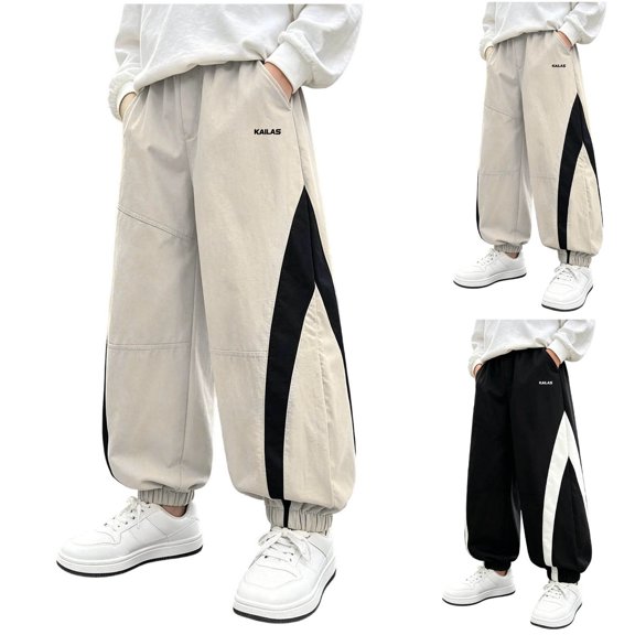 Bixock Sweatpants for Boys High Waist Straight Leg with Side Pockets Kids Solid Color Loose Casual Joggers Comfortable Workout Activewear Boys Clothings Size 14-15Years