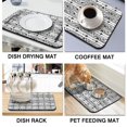 thumbnail image 3 of 2 Pack Washable Rubber Bohemian Vintage Floral Dish Drying Mats for Kitchen Counter Home Large Coffee Bar Pad Accessories and Decor for Utensils Stemware (2pcs 19.5''x12''), 3 of 3