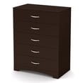 thumbnail image 1 of Pemberly Row Contemporary 5-Drawer Engineered Wood Chest in Dark Chocolate, 1 of 7