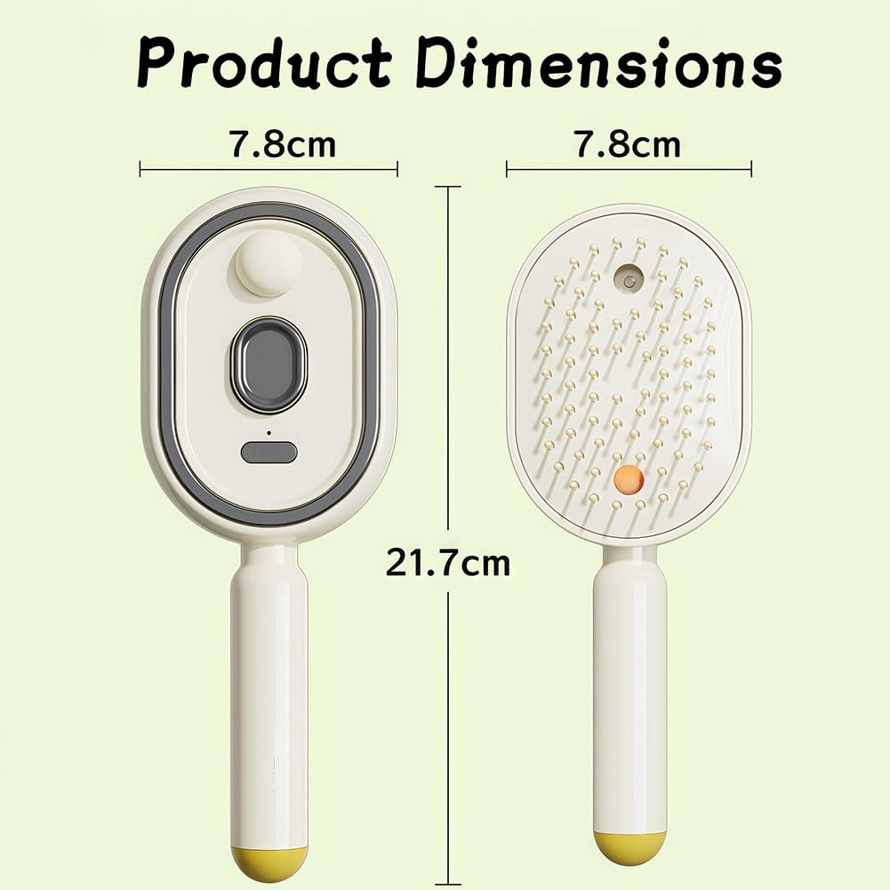 Electric Spray Air Cushion Massage Comb, Upgraded Vibration Misting Brushing Tool, Red Light Air Cushion Mister for Both Long/Short Hairs Reduce Frizz, Nourishes Hairs, Anti-Static (A)