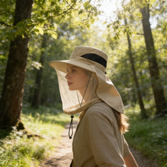 Mesh Sun Hat with Face Flap 7.87x9.84 Inch, Mosquito Protection Fishing Cap for Men Women, Breathable Foldable Outdoor Hiking Hat