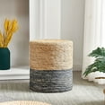 thumbnail image 3 of Mxfurhawa Blue Wood Pouf, 3 of 7