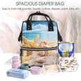 thumbnail image 5 of Balery Beach Starfish Shell Mummy Backpack - Waterproof Twill Canvas, Large Capacity Diaper Bag with Multiple Pockets and Adjustable Straps, 5 of 6
