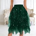 thumbnail image 7 of Rotm Womens Tulle Skirt Tulle Skirt for Women Lace Mesh Long Tutu Skirt Trendy Elastic High Waist Pleated Skirts for Party Dark Green,L, 7 of 7