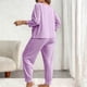 thumbnail image 5 of RKSTN Women's Plus Size Pajama Sets Crewneck 3/4 Length Sleeve Shirt Tops and Pajama Pants 2 Piece Set Womens Casual Solid Round Neck Three Quarter Sleeve Shirts and Loose Loungewear Pjs Pants Set, 5 of 6