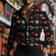 thumbnail image 4 of Gorro de Papá Noel con copos de nieve y diseño nuevo de diseñador para hombre, elegante, navideño, 2024, festivo, patrón HD, suave, cómodo, feliz año nuevo, 4 of 5