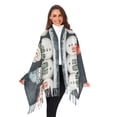 thumbnail image 3 of FORMRS Womens Scarf Winter Soft Long Big Warm Shawls Wrap Tassel Scarves, Green Snowmen, 3 of 9