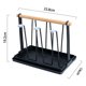 thumbnail image 3 of Estante para secado de botellas, soporte para tazas de 6 tazas, ganchos protectores de silicona, soporte para secado de botellas antideslizante, árbol Bandeja de plástico negra Baoblaze Soporte para taza, 3 of 8