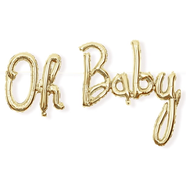 Way To Celebrate Gold Oh Baby Baby Shower Balloon Banner Walmart Com Walmart Com