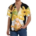 thumbnail image 1 of Balery Sunflower Gnomes 3 Camisa Casual de Manga Corta con Botones para Hombre, Texturizada, Estilo Cubano, para Playa, Verano-X-Large, 1 of 5
