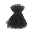 thumbnail image 3 of Txlixc - Mini vestido sin tirantes de cintura alta de hilo de malla de color sólido para mujer Txlixc  Estilo de ocio, 3 of 9