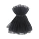 thumbnail image 3 of Txlixc - Mini vestido sin tirantes de cintura alta de hilo de malla de color sólido para mujer Txlixc  Estilo de ocio, 3 of 9