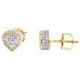 thumbnail image 3 of 10K Yellow Gold Round & Baguette Diamond 3D Heart Stud 7.50mm Earrings 3/8 CT., 3 of 5