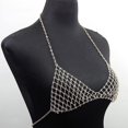thumbnail image 4 of Cadenas de sujetador sexy Cadena de cintura de cristal Cadena de cuerpo de diamantes de imitación Bikini Top Bra Cadena Joyería de cuerpo dorado para mujeres niñas, 4 of 5
