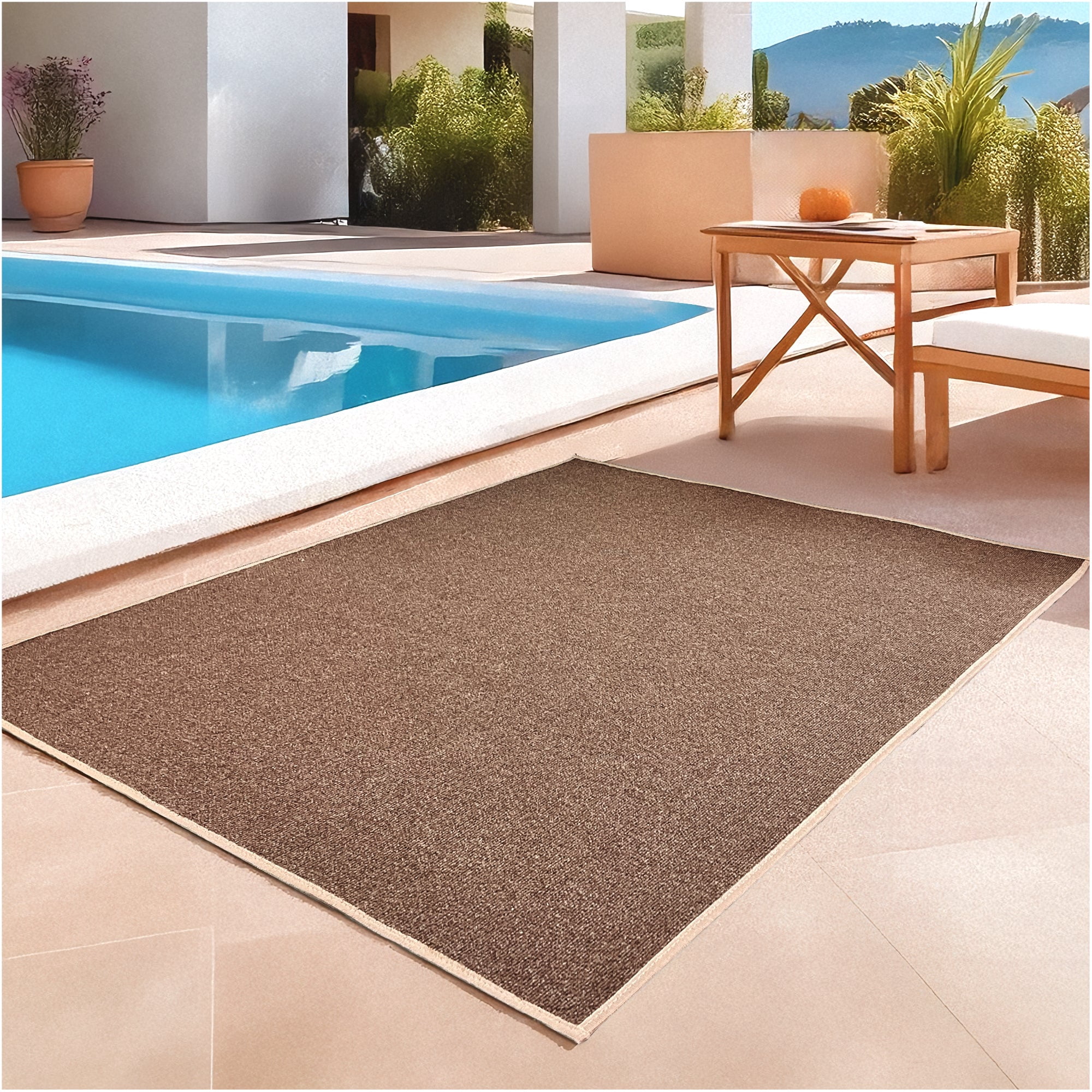 Koeckritz Rugs 3' x 4' Premium Ribbed Indoor/Outdoor Area Rug, Quick Dry, Lightweight, Espresso
