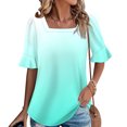 thumbnail image 2 of Blusas de Manga Corta para las Mujeres, Moda Verano Impreso, Blusas de Cuello Redondo, Chaqueta de Manga Corta para las Mujeres, 2 of 8