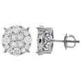 thumbnail image 3 of 14K White Gold Genuine Princess Diamond Studs 11.35mm Screw Backs Earrings 2 Ct., 3 of 5