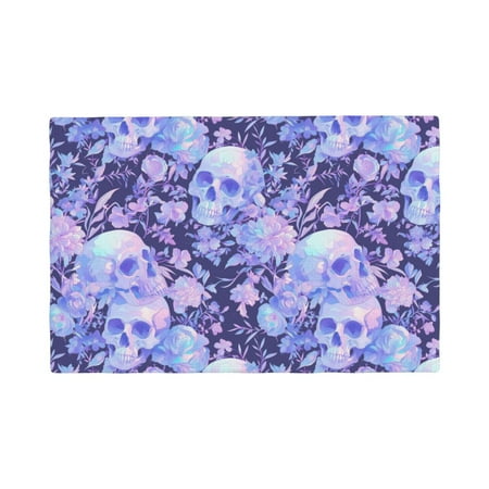 

Placemats Set Of 4 / 6 Flower Crystal Skull Placemats For Dining Table Indoor/Outdoors Heat Resistant Washable Placemats 18 X 12