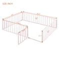 thumbnail image 3 of Kumix Queen Size Floor Bed, Metal Floor Bed with Fence and Door for Boys/Girls, Floor Bed with Guardrail for Bedroom, Playroom, Floor Bed for Aged 1-3, Montessori Floor Bed, Pink, 3 of 7