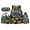 Cartoon Tractor, variant on 4 Piece Kids Backpack Set, 17 Inch 600D Polyester Sports Equipment School Bags, Back to School Gifts for Boys Elementary Middle High School Bookbags