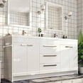 thumbnail image 5 of Eviva Lugano 60" White Modern Bathroom Vanity with White Integrated Acrylic Double Sink, 5 of 7