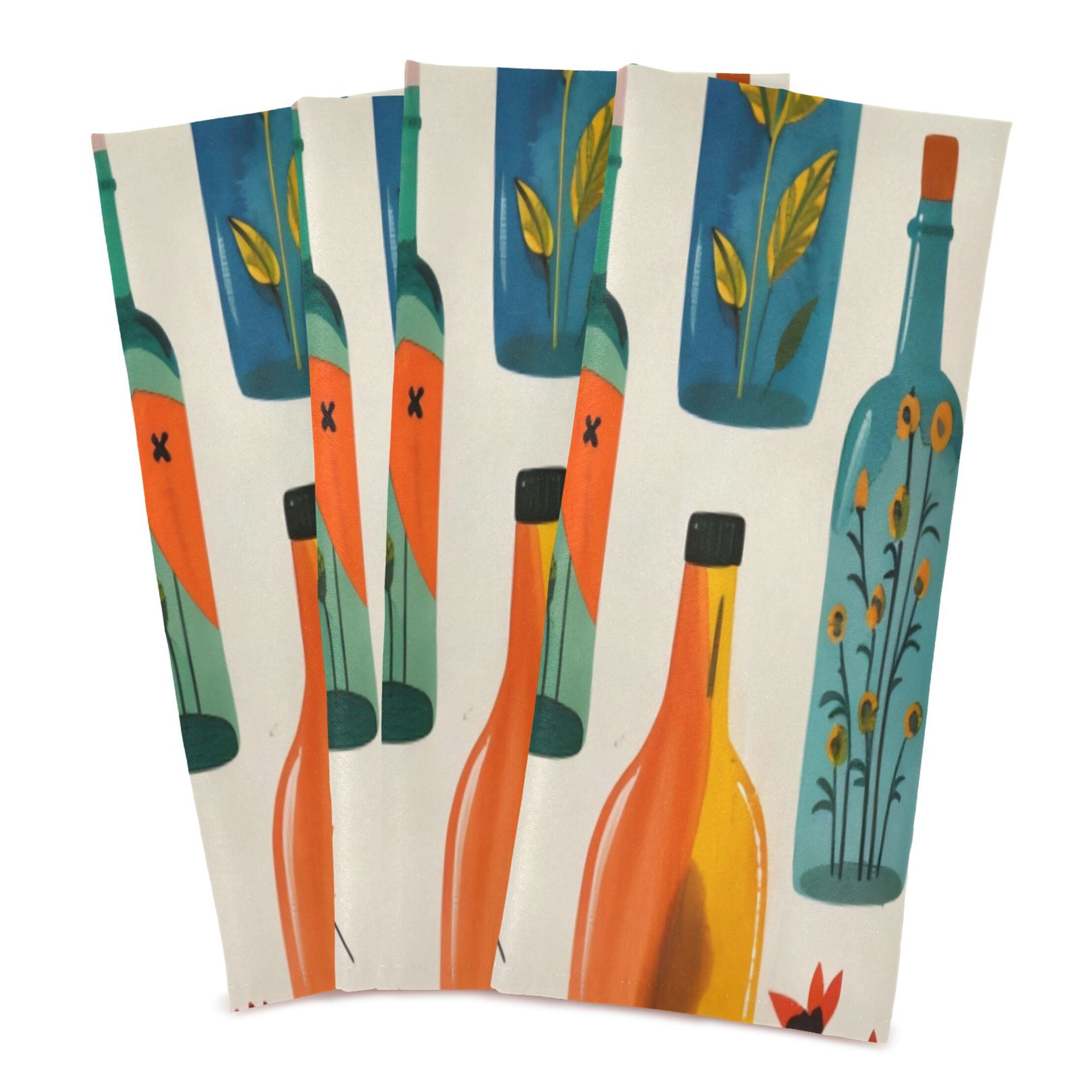 Kitchen Towel 28x18 Inches x6，Plate Towel, Decorative Towel, Napkin, Tea Towel Tea Towels For Kitchen Dish Cloths & Dish Towels Flower Bottle
