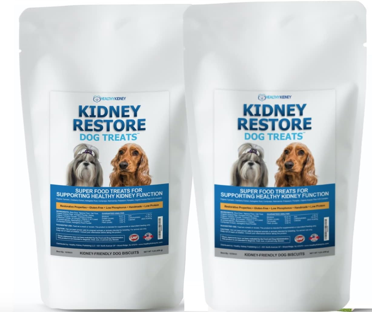 Kidney Restore Low Protein Dog Treats (2 Pack) for Kidney Health Support