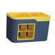 thumbnail image 5 of Caja de condimentos, accesorios, soporte para cuchillos de gran capacidad para condimentos de mesa y cocina azul amarillo 4 rejillas, 5 of 9
