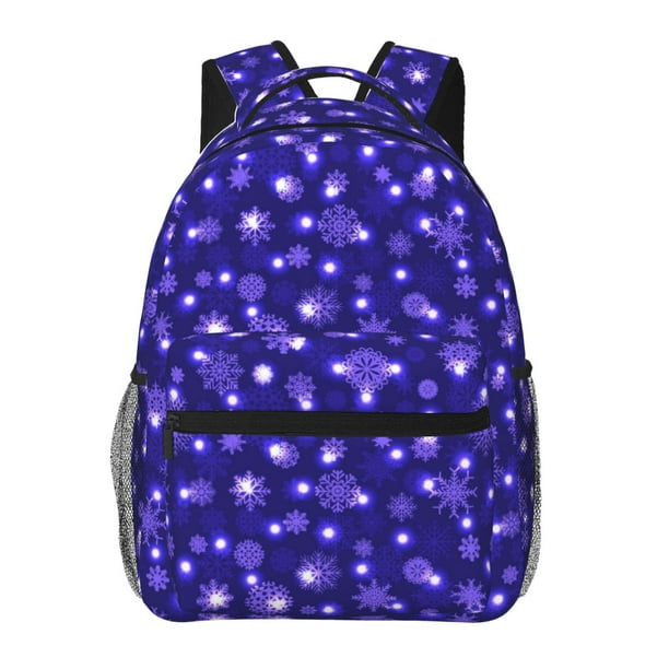 Easygdp Beautiful Purple Snowflakes Mochila Ergonómica Versátil para Laptop - Múltiples Bolsillos, Correas Ajustables, Unisex para Escuela, Viajes y Actividades al Aire Libre-One Size